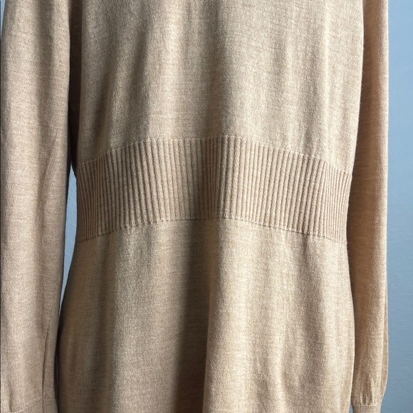 100% Merino Wool Elegant Camel Color Women's Open Cardigan Size Medium - Picture 10 of 12